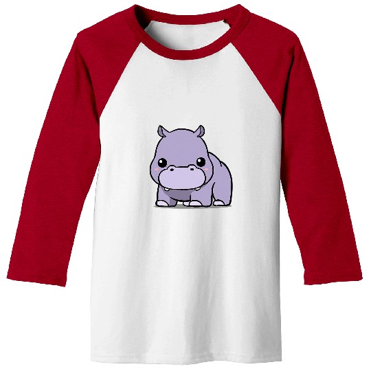 Hippo Pet Chibi Kawaii Hippopotamus Hippo Safari Animal Lover Baseball Tees