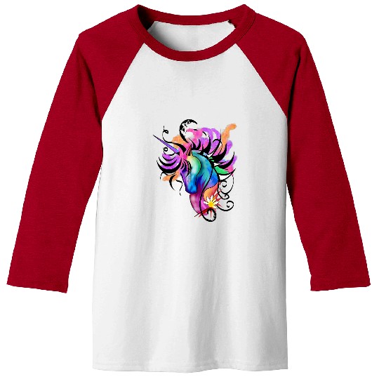 Unicorn Pet  Unicorn Rainbow Unicorn Head Rave Music Festival Baseball Tees
