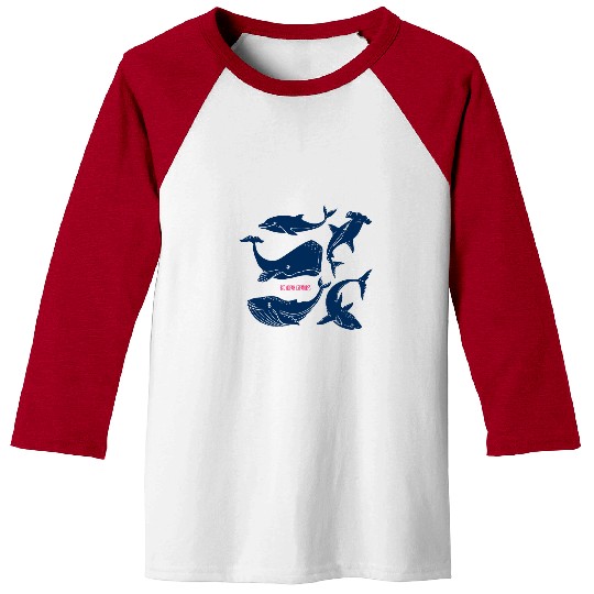 Shark Pet Big Ocean Creatures Animal 2Whale shark hammerhead shark 04 Baseball Tees