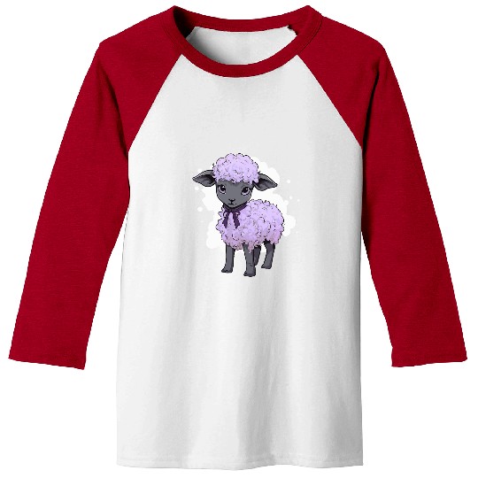 Sheep Pet Lamb Lavender Pastel Cute Baby Sheep Kawaii Purple Aesthetic Baseball Tees