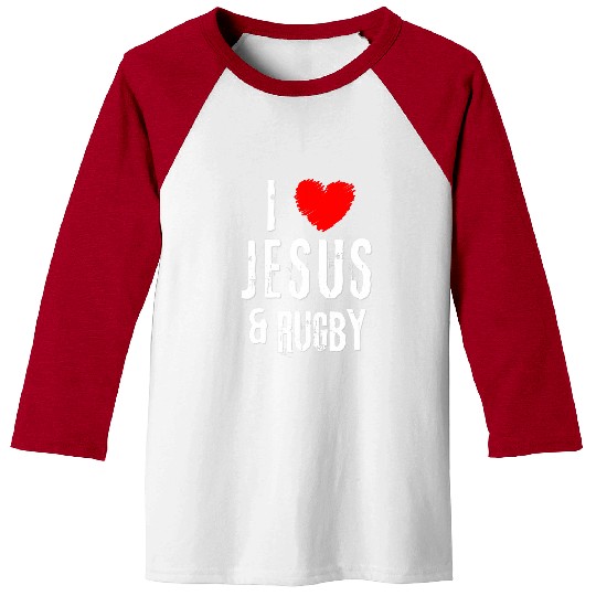 Sport Rugby vintages Grunge I Love JESUS RUGBY Christian Baseball Tees