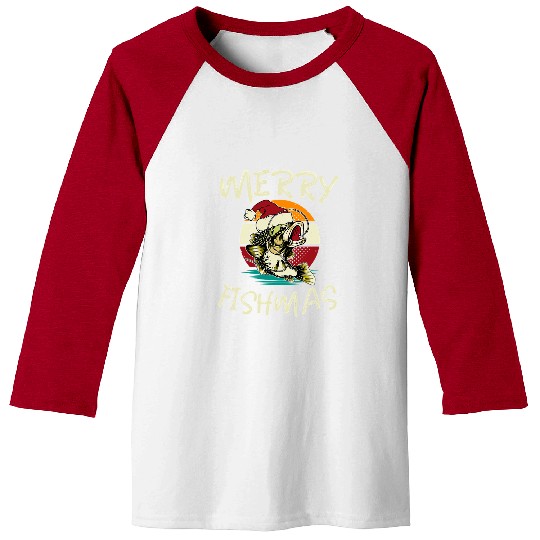 Fishing Fun Merry Fishmas Funny Fishing Christmas 294 Baseball Tees