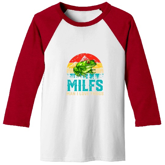 Frog Pet Retro vintages MILFsMan I Love Frogs Funny Saying Frog Lover 4 Baseball Tees