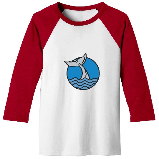 Whale Pet Tail In Waves Orca Underwater Ocean Marine Animal Sea Baseball Tees