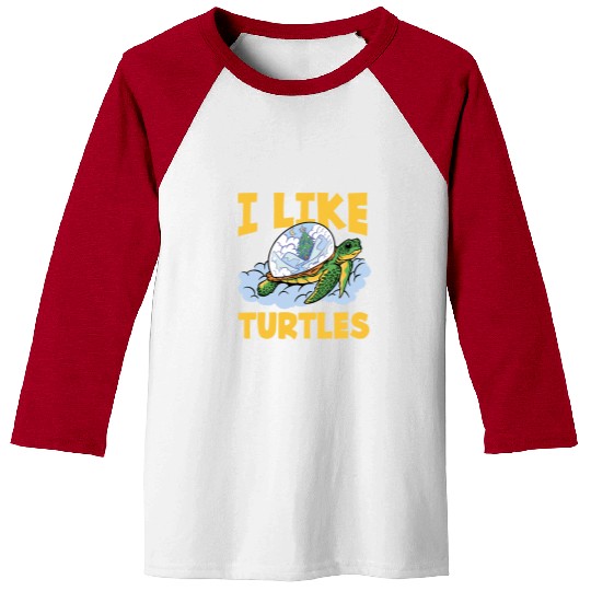 Turtle Pet I like Turtles Sea Ocean Earth Day Cute Tortise Lover Baseball Tees