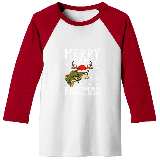 Fishing Fun Merry Fishmas Fish Fishing xmass PJs Christmas Pajama Dad Men 505 Baseball Tees