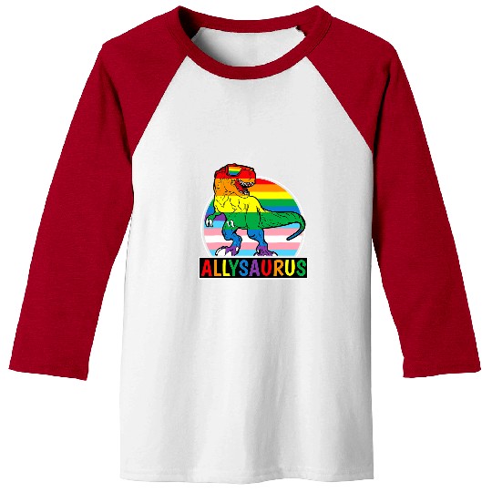 Dinosaur Pet LGBT Allysaurus Rainbow Dinosaur T rexs LGBT Gay Lesbian Pride 1 Baseball Tees