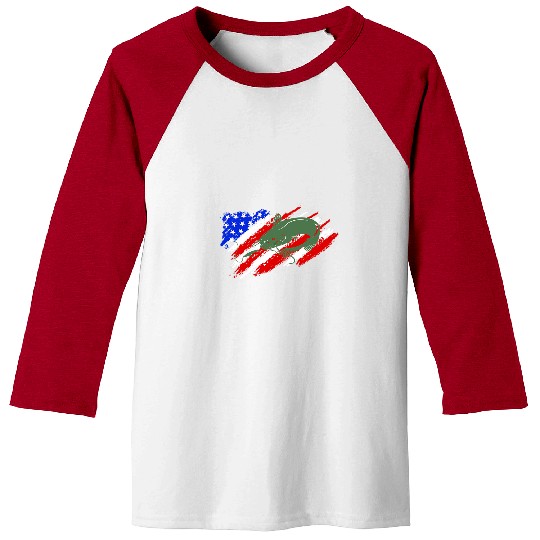 Fishing Fun Camouflage American Flag Fish Perch Baseball Tees