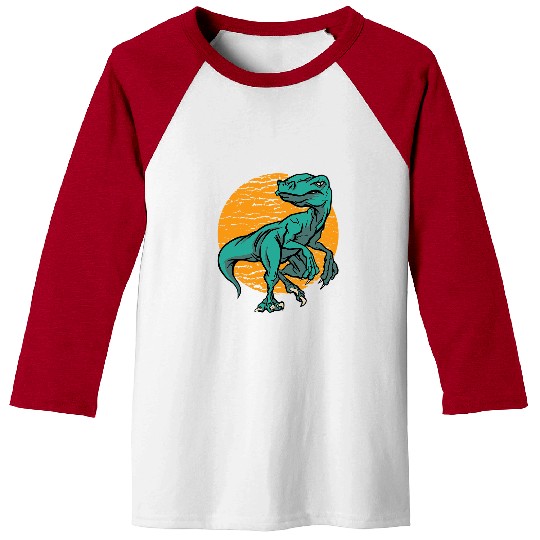 Dinosaur Pet Colorful Velociraptor I Dino Raptor I Kids Velociraptor Baseball Tees