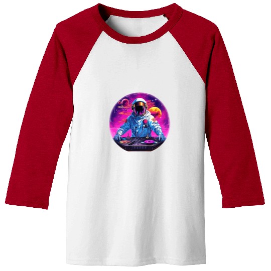 Astronaut Job Vinyl DJ Techno Goa Astronaut Headphones Music Pop Art DJ 02 Baseball Tees