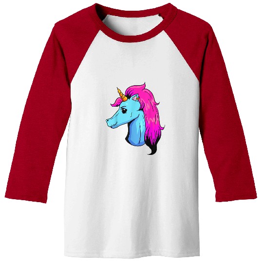 Unicorn Pet Punk Rock Goth Unicorn Horse Mohawk Style Haircut 3 Baseball Tees