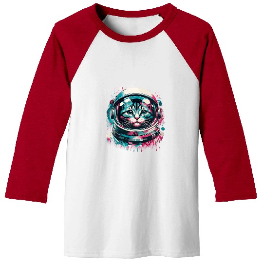 Astronaut Job Funny Space Cat Mom Cat Dad Men Women Kids Astronaut Space 8 Baseball Tees
