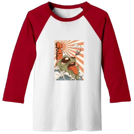 Frog Pet Kaiju Frog Japanese Monster 6 Baseball Tees