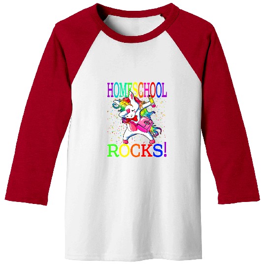 Unicorn Pet Homeschool Rocks Unicorn Back To School Baseball Tees