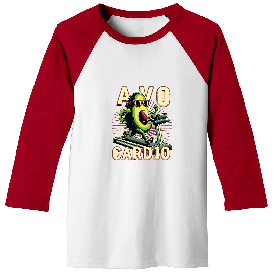 Avo Cardio Funny Avocado Fitness Gym Healthy Fruit Pun Baseball Tees