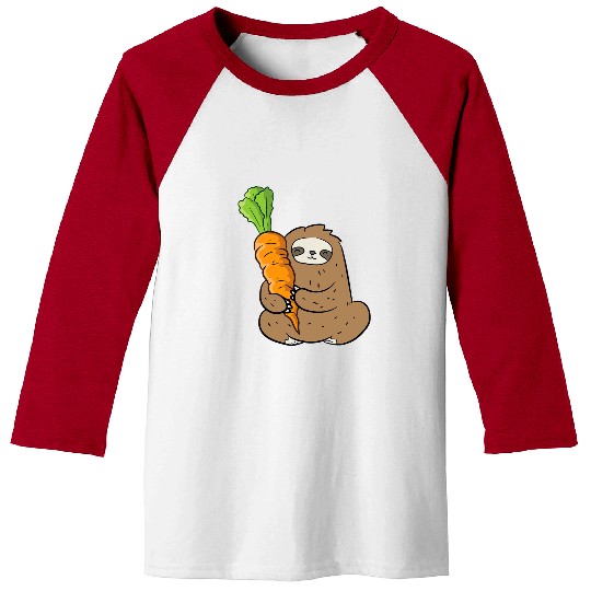 Sloth Pet With Carrot Vegetable Cute Carrots And Baseball Tees