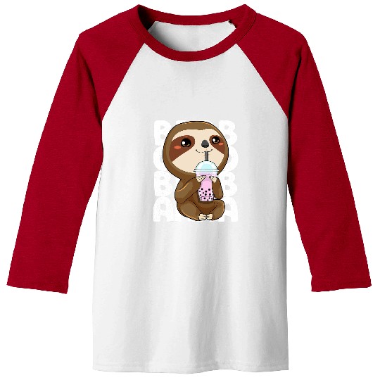 Sloth Pet Gift Bubble Tea Sloth Boba Tea Anime Kawaii Milk Tea Drink Baseball Tees