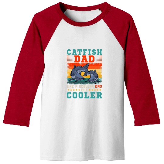 Fishing Fun vintages Retro Catfish Dad Regular Dad But Cooler Fisherman Baseball Tees