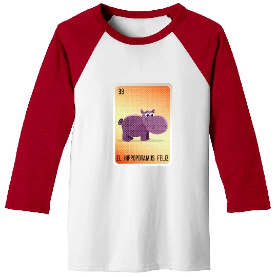 Hippo Pet El Hippopotamus Feliz Mexican Slang Chicano Bingo Cards Baseball Tees
