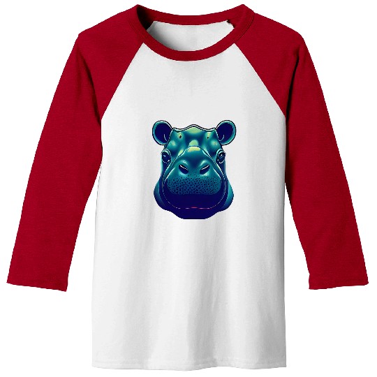 Hippo Pet Face Cute Baseball Tees