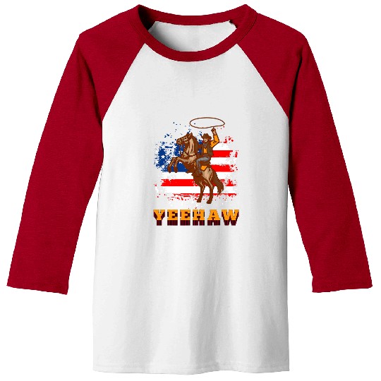 Horse Pet Yeehaw Cowboy Horse Riding Western Texas Southern Cowboy Baseball Tees