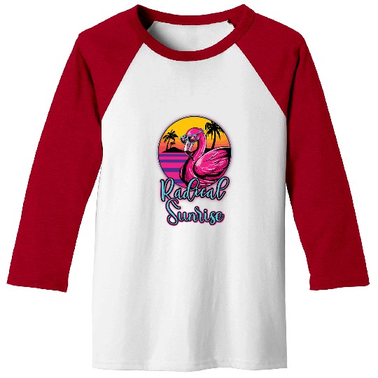 Flamingo Pet Radical Sunrise Beach Summer Flamingo Pink Sunglasses Baseball Tees