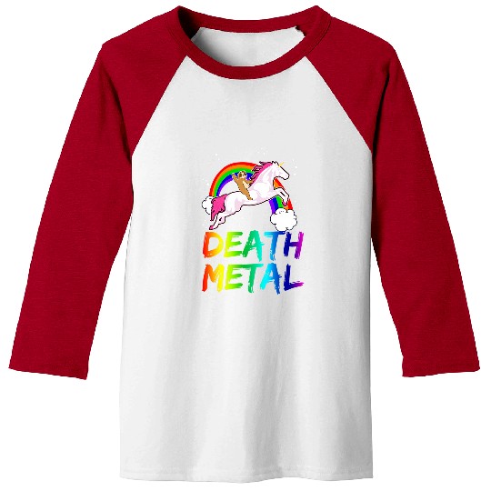 Sloth Pet Unicornss Womens Death Metal Music Unicorns Baseball Tees