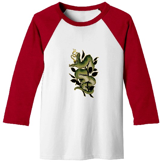 Snake Pet Traditional Old school Tattoo Graphic Baseball Tees