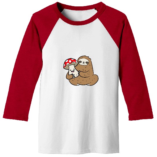Sloth Pet With Mushroom Vegetable Cute Mushrooms And Baseball Tees