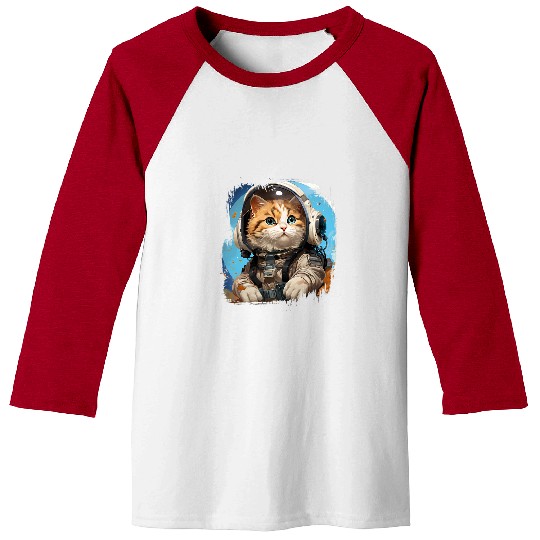 Scotch Fold Cat Astronaut Vbs 2T Baseball Tees