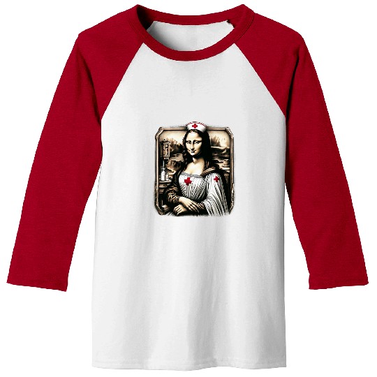 nurses Job Mona Lisa Creepy nurses Baseball Tees