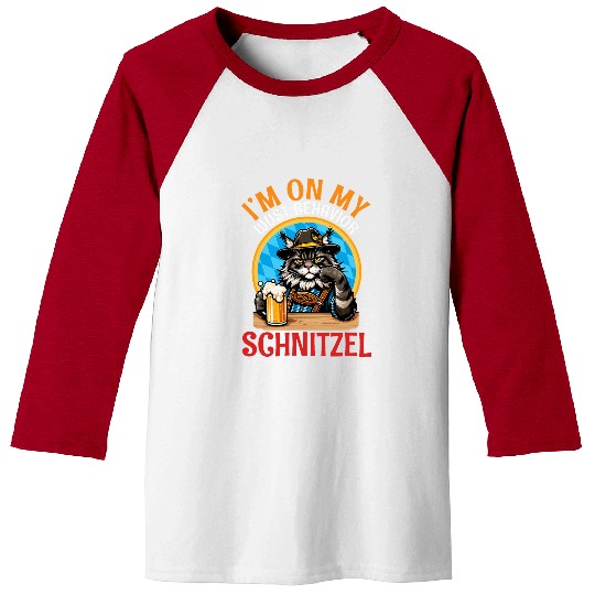 Beer Fun Maine Coon Drinking Beer I m On My Wust Behavior Schnitzel Baseball Tees