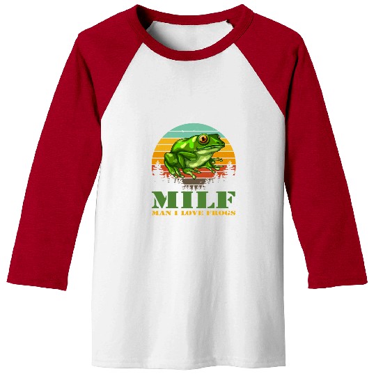 Frog Pet MILF Man I Love Frogs Frog Lovers Amphibian Men Funny Baseball Tees