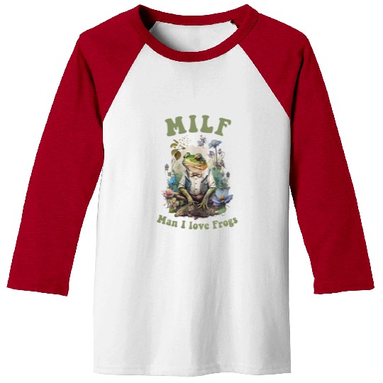 Frog Pet MILF Man I love frog cottagecore aesthetic frog vintages Baseball Tees