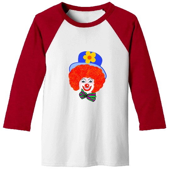 carnivals costume clown face fancy dress costume bow tie colourful Baseball Tees