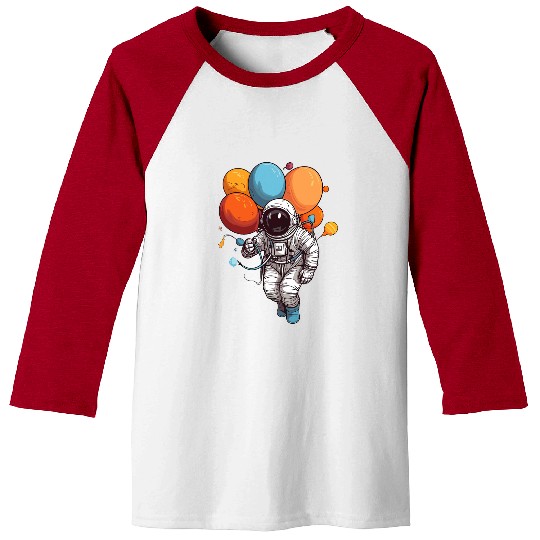 Astronaut Job Holding Planet Balloons Solar System Space Funny Baseball Tees