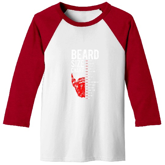 Truck Fun Beard Size Chart Hipster Joke Caveman Trucker Hippy Baseball Tees