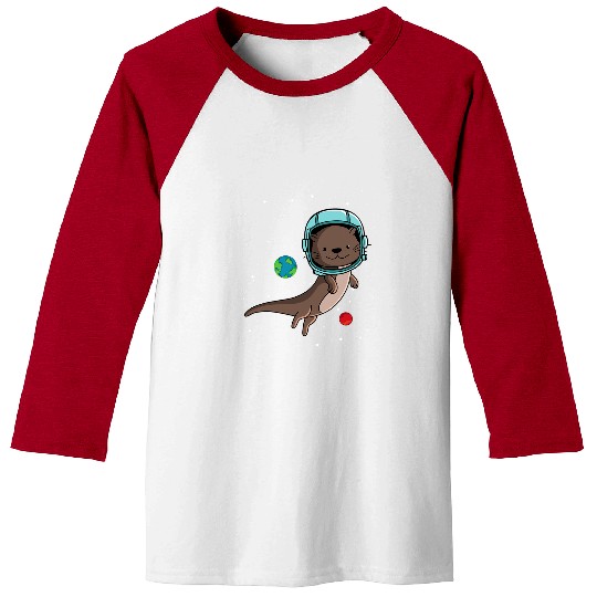 Otter Pet Otters Sea Otter Astronaut Space Animal Baseball Tees