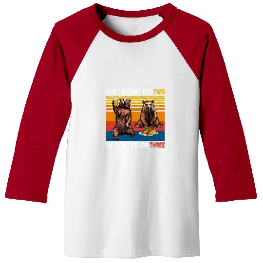 Bear Pet Shes Eating For Two Husband from Wife Bear Daddy To Be Baseball Tees