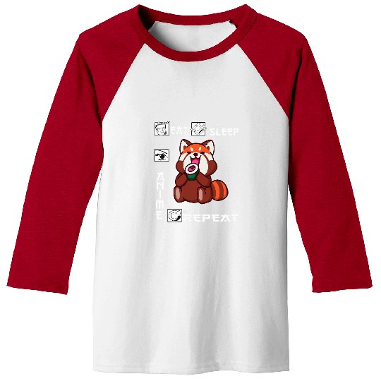 Panda Pet eat sleep anime repeat panda eating sushi japanese kawaii Baseball Tees