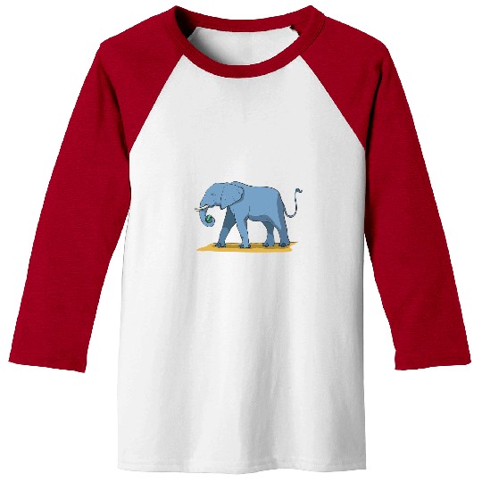 Elephant Pet Holding Melon With Its Trunk Baseball Tees