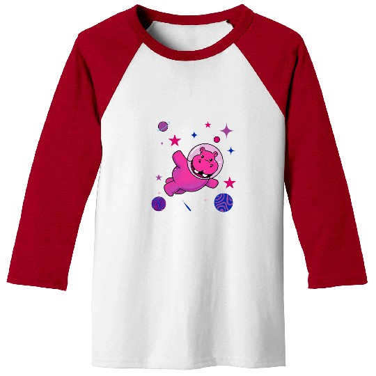Hippo Pet Bisexual Pride Hippo In Space Bisexual Baseball Tees