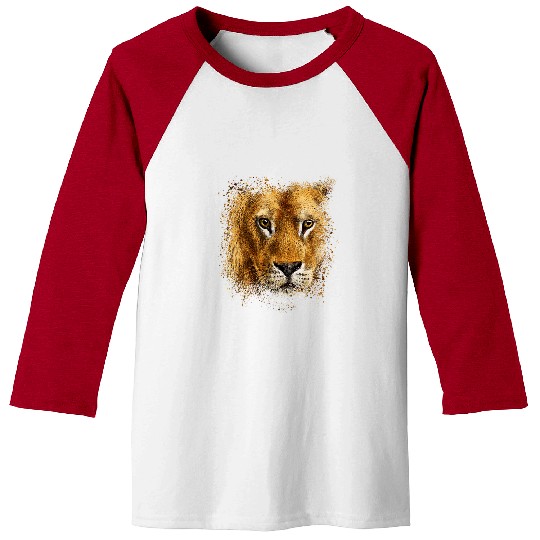 Lion Pet Face Stylish Splash Art Paint Retro Graphic Baseball Tees