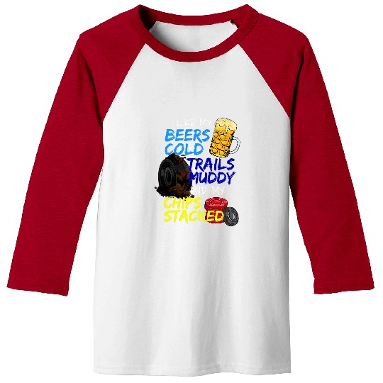 Beer Fun Texas Hold em Pokers Quad Bike ATV Mudding Baseball Tees
