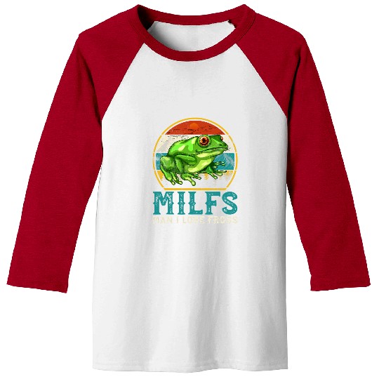 Frog Pet MILFS Man I Love Frogs Funny Frog Amphibian Lovers Retro 6 Baseball Tees