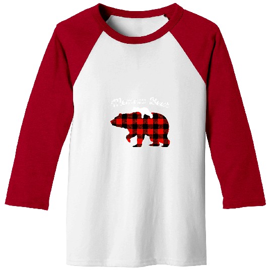 Bear Pet Memaw Bear Flannel Red Plaid Pajama Family Matching XMAS Baseball Tees
