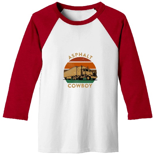 Truck Fun Retro vintages Truck Driver Asphalt Cowboy Baseball Tees