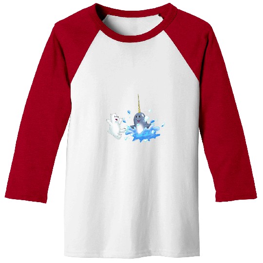 Bear Pet AE2E s Narwhal Surprises Baby Polar Bear Baseball Tees
