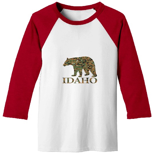 Bear Pet Bear Hunt Idaho State Marpat Camo Baseball Tees