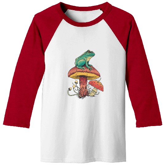 Frog Pet Mushroom Frog Morel Foraging Morels Hunter Fungi Mycology Baseball Tees